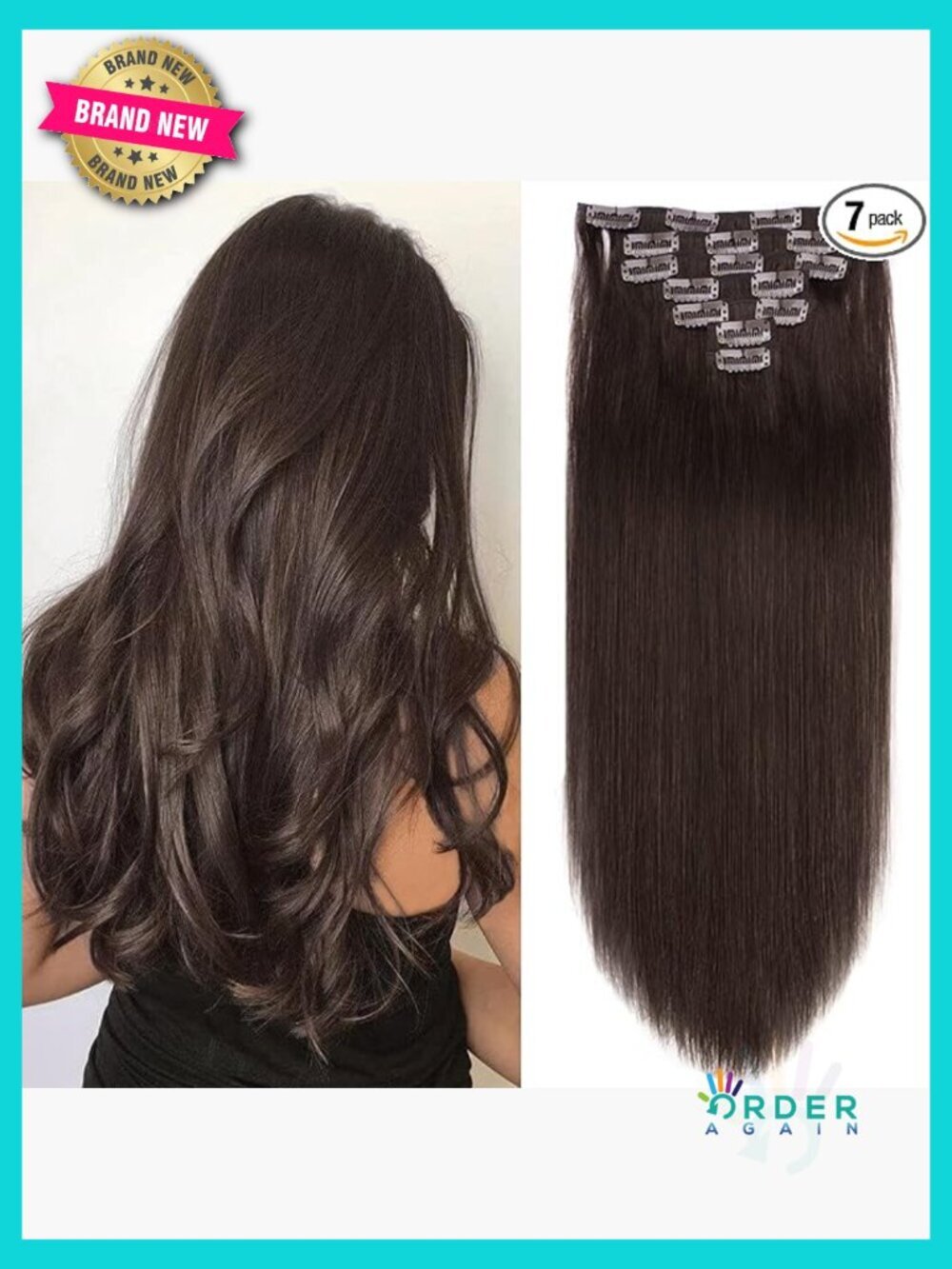 Clip in Human Hair Extensions Full Head 180g 7 Pieces 16 Clips Double Weft